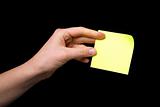 Sticky Note in Hand