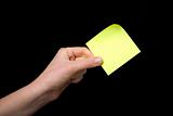 Sticky Note in Hand