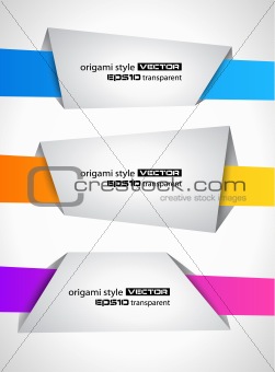 Origami style speech Banner 