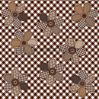 Brown table cloth with flowers