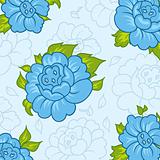 beautiful pattern with blue flowers