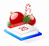 Desktop calendar and Christmas decoration