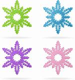 Set of snowflakes, isolated icons