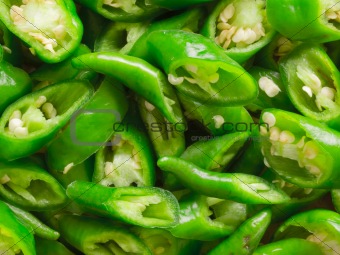 sliced green chilies