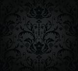 Charcoal seamless floral wallpaper