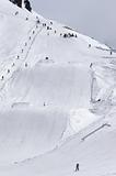 Snowboard park at ski resort