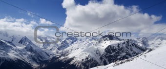 Panoramic view. Ski resort.