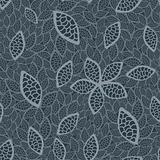 Seamless grey leaves wallpaper