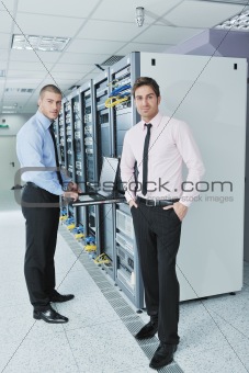 it engineers in network server room