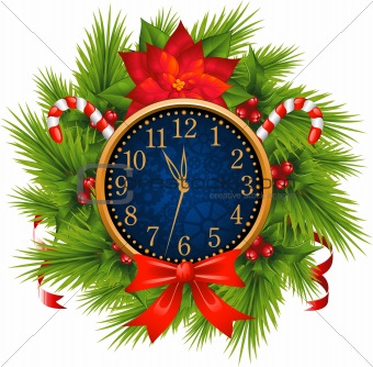 Watch decorated Christmas wreath (New Year's Eve)