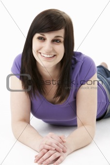 Young Woman Laying On Stomach