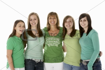 Group Of Teenage Girls With Mother