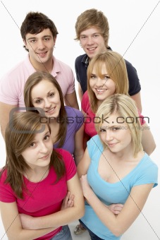 Group Of Teenage Friends In Studio