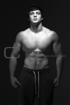 Studio Portrait Of Muscular Teenage Boy