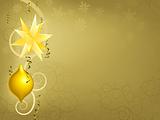 Gold Christmas ornament background 