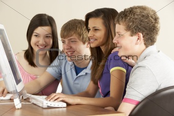 Teenagers on Computer at Home
