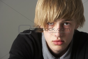 Portrait Of Serious Teenage Boy