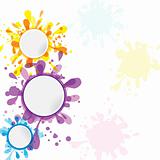 Abstract colorful banner template ink