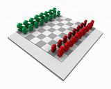 Chess Board with Dollars Red & Green