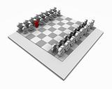Chess Board with One Red Dollar Symbol