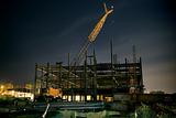 Building Construction Site with Crane (Night)