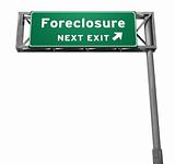 Foreclosure - Freeway Exit Sign (isolated)