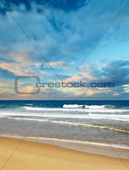 Surf on a tropical beach - without people landscape