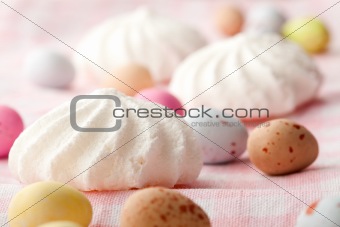 Easter candy and meringue