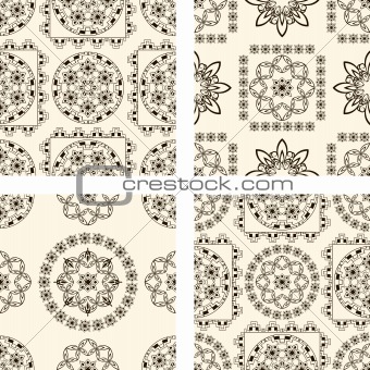 vector set of seamless vintage patterns