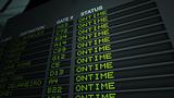 Flight Information Board, On Time