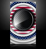 american flag usa abstract card glass metal national star