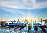  Venice gondolas at sunset