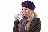 fashion winter girl in purple wool