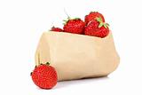 Strawberries in paper bag