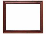 Old wooden frame isolated on a white background.