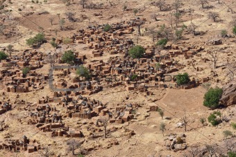 Aerial view of a Dogon village, Mali (Africa).