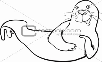 funny seal coloring page