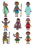 cartoon Africa Indigenous icons
