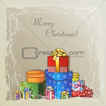 Christmas background with presents