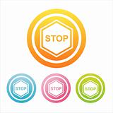 colorful traffic sign stop signs
