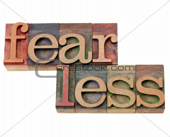 fearless word in letterpress type