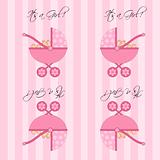 Its A Girl Pink Baby Pram  Seamless Tile Background