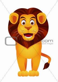 Funny lion cartoon