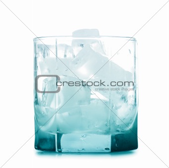 Empty glass with ice