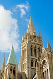 Truro Cathedral set agains a sunny blue sky.