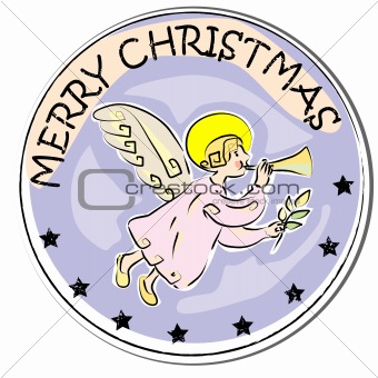 christmas angel sticker