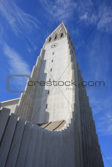 Tower of the church of Hallgrimur in Reykjavik.