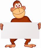 Ape with blank sign