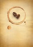 Coffee beans on paper
