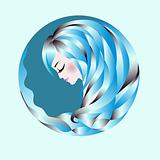 Blue hair woman